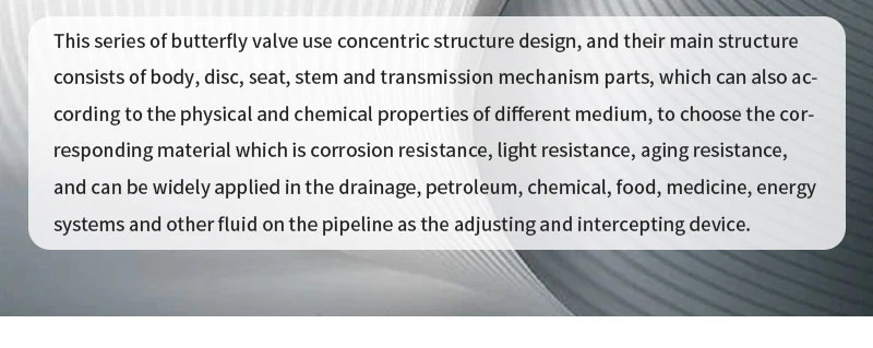 Corrosion Resistance Ductile Cast Ironconcentric Double Flange Butterfly Valve