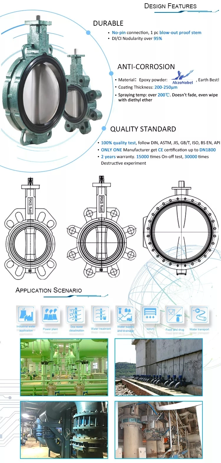 Wafer Butterfly Valve, Pn10/16, Cl125/150