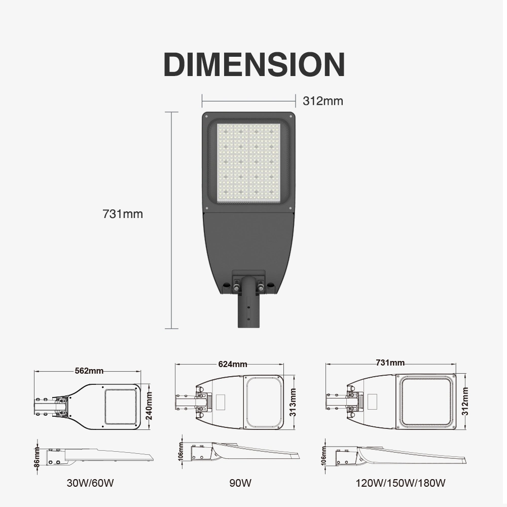 ENEC 5 Years Warranty Solar LED Street Light with Photocell NEMA Socket for Smart City Solutions